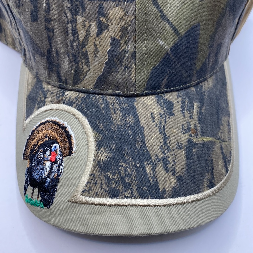 Men’s Mossy Oak Adjustable Baseball Cap, Embroidered Turkey On Bill Of Cap. - Picture 5 of 8